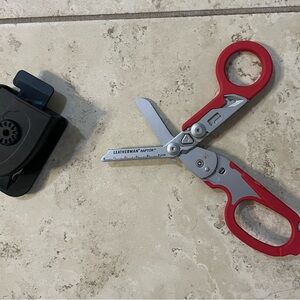 Leatherman Raptor Red and Silver Shears with case